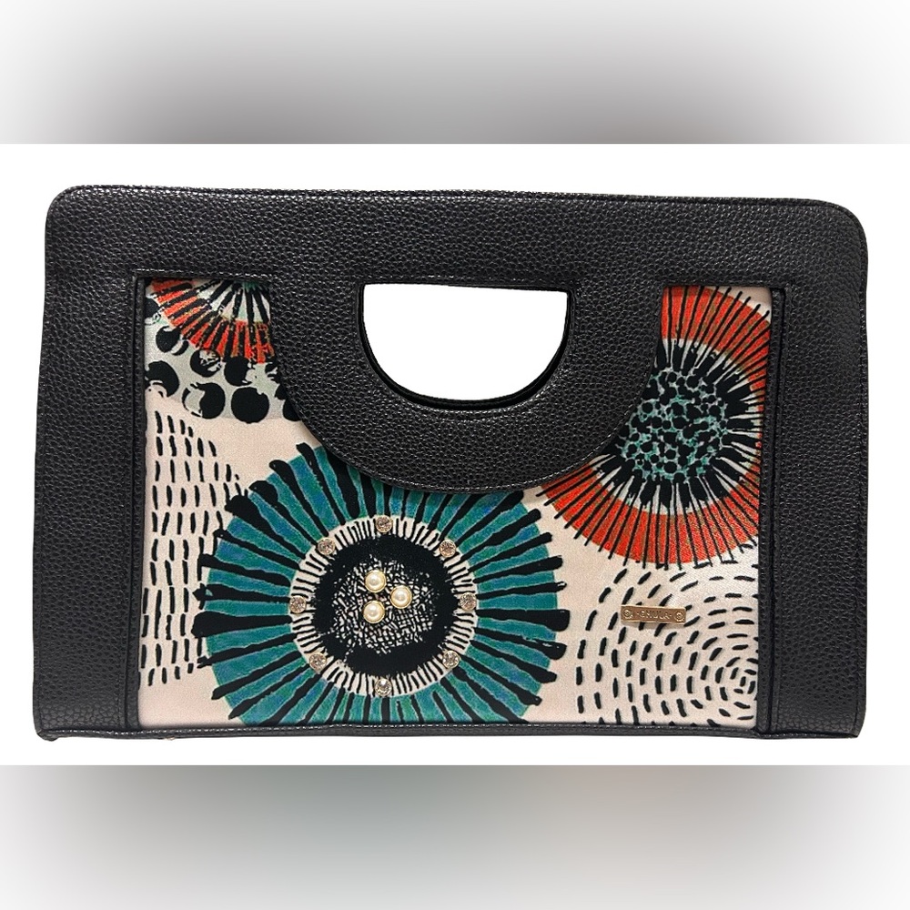 Black and Multicolor Clutch by Chula Moda
